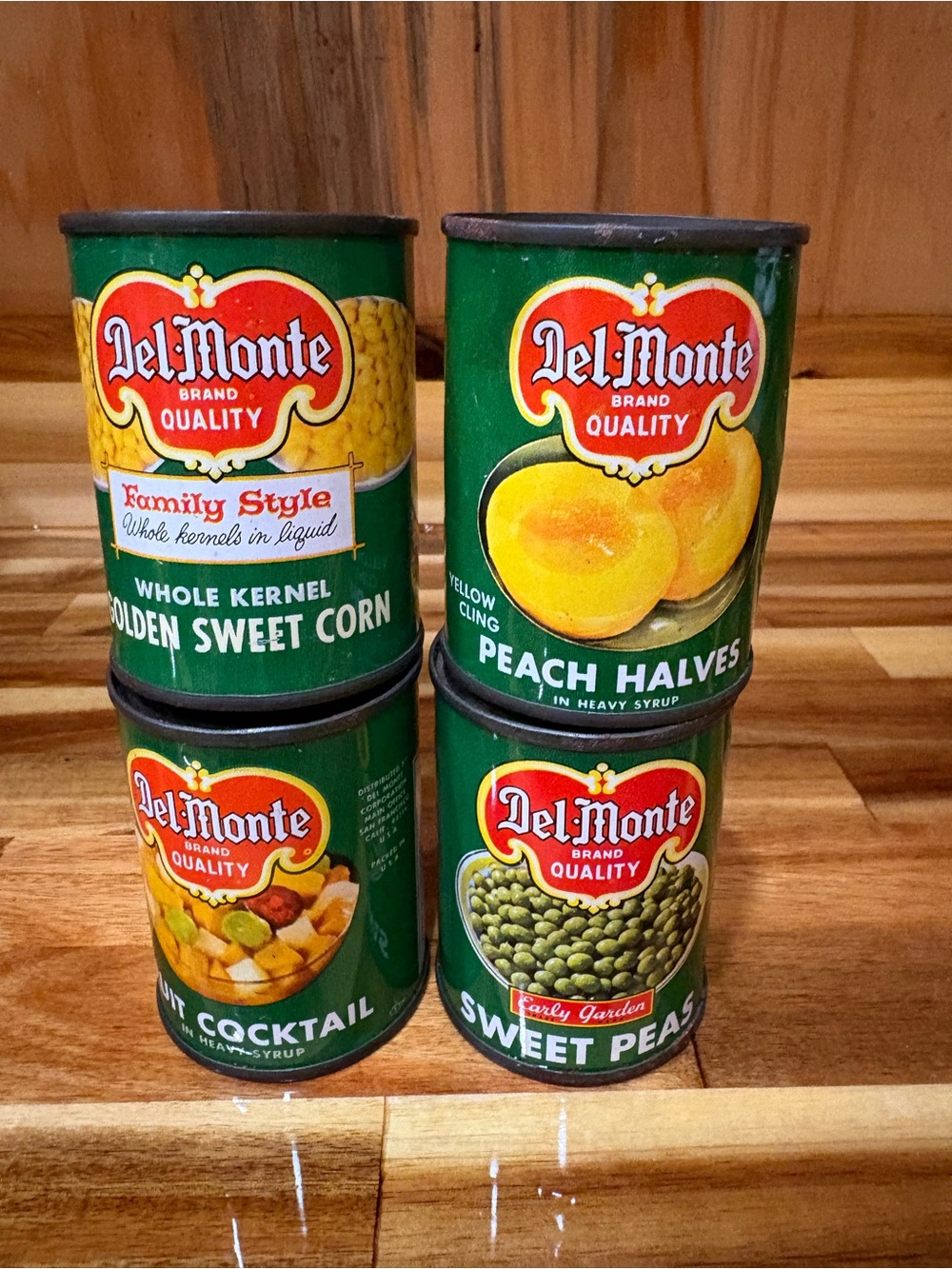 Vintage mini Del Monte Canned Fruit & Veggie kids play set
